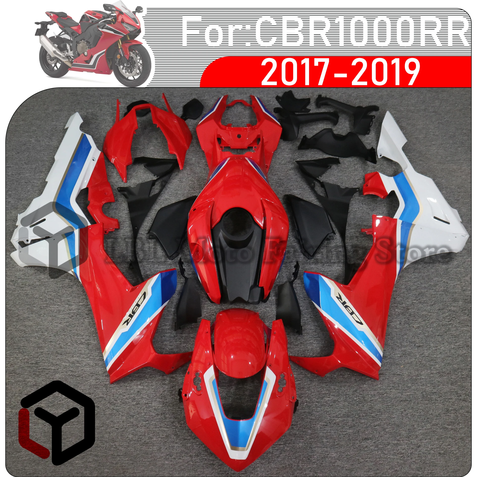 

For HONDA CBR1000RR CBR1000 RR 1000RR 2017 2018 2019 Motorcycle Fairings Injection Mold Painted ABS Plastic Bodywork Kit Sets