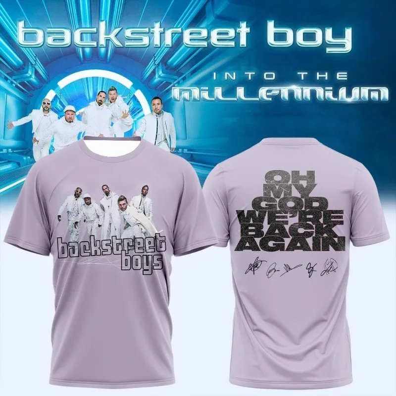2026 Neues Backstreet Boys Millennium Tour Retro T-Shirt – Y2K Unisex Kurzarm-Trendtop (Erwachsenen-/Kindergrößen) Familien-Set