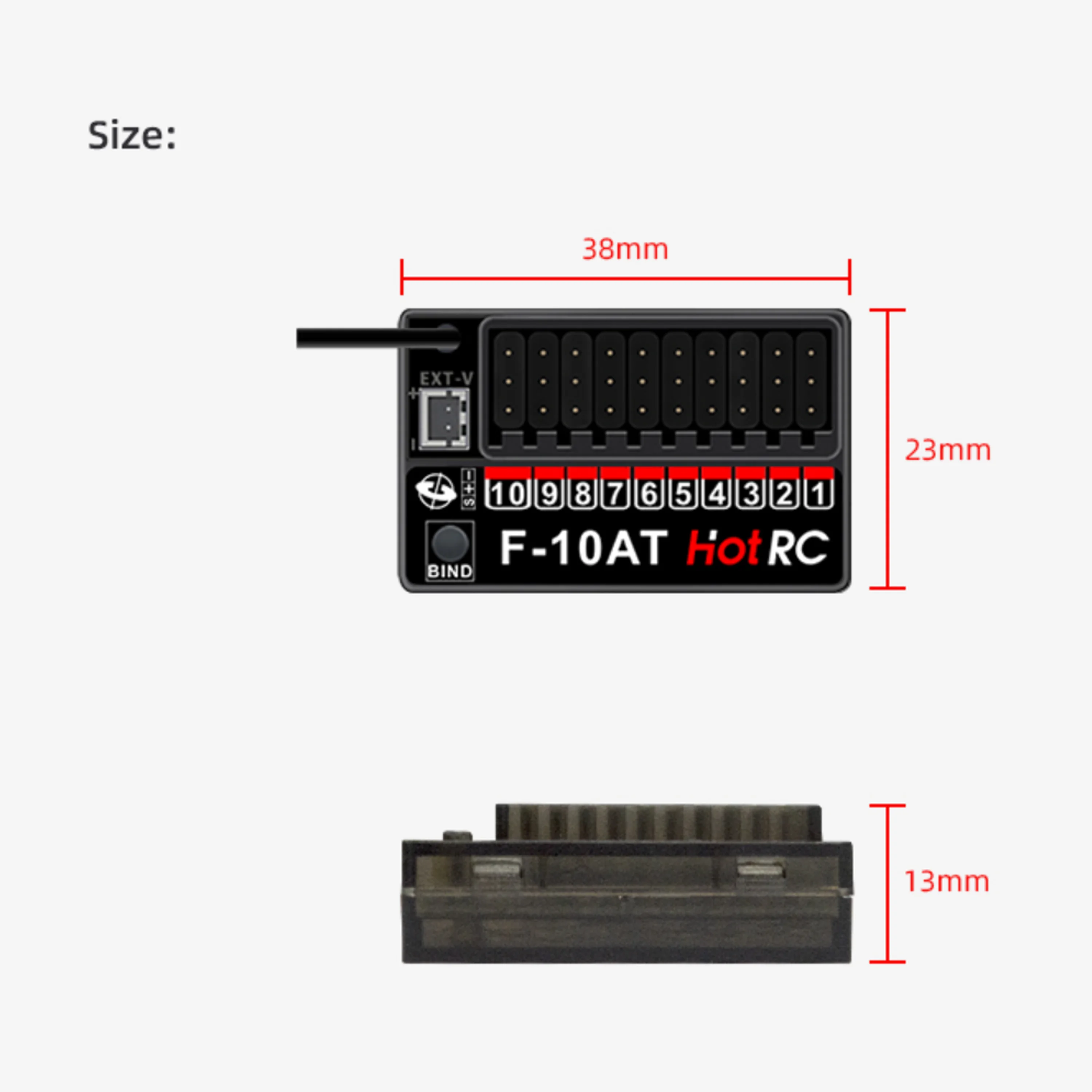 HotRC F-10A F-10AT 10CH 10 채널 PWM 수신기 CT-10B HT-10A 송신기 원격 제어 자동차 보트 선박 비행기 탱크 모델