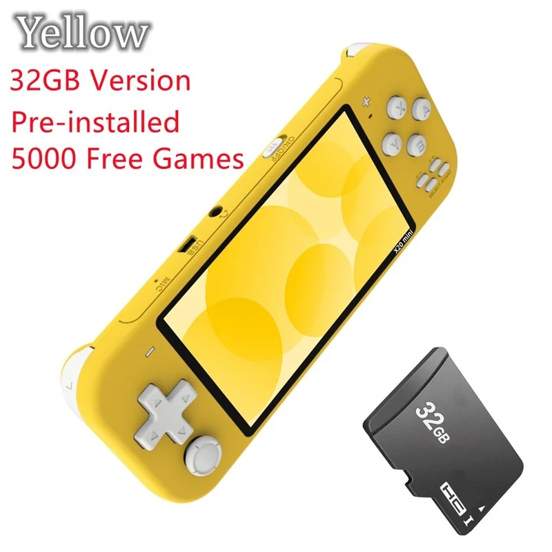 2022New 4.3 inch Handheld Portable Game Console with IPS screen32GB 2500 free games for super nintendo dendy nes games child 