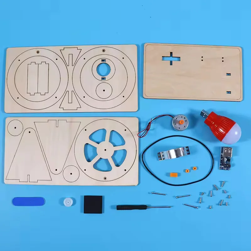 DIY Wooden Hand Generator STEM Science Kit for Kids Educational Physics Toy