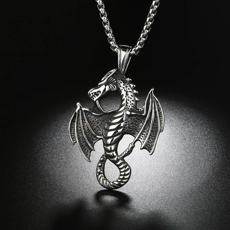 GothicDragonNecklacePendantRetroPersonalityPunkHipHopHipster