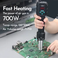 YIHUA Micro Hot Air Gun  C/F Temp Adjusted 8858IV 700W Soldering Rework Welding Station LCD Digital Heat Gun BGA IC Solder Tools 2