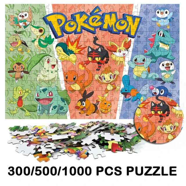 Pokemon anime criaturas grama fogo água eletricidade categoria 300 500 1000  peças quebra-cabeça papel jigsaw para crianças adolescentes adultos amigos  - AliExpress