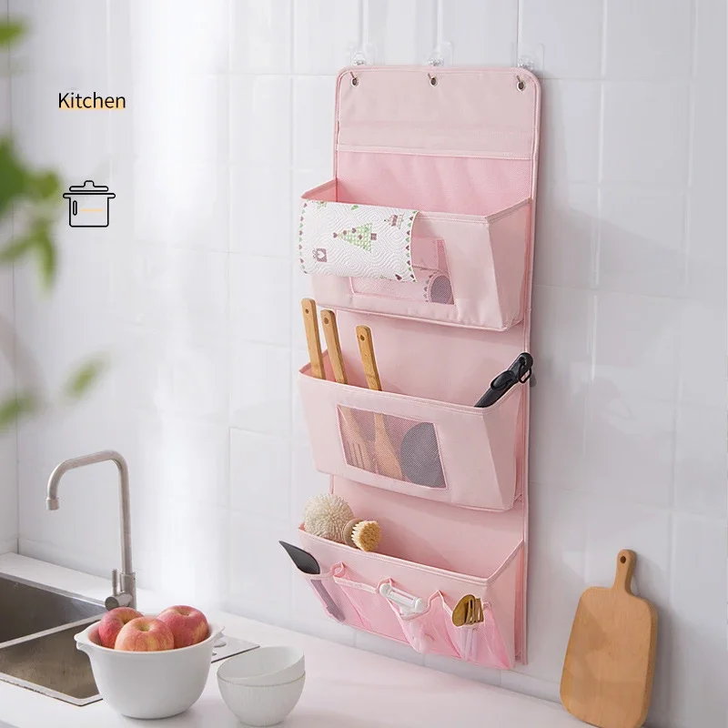Wall Hanging Organizer Bag Non-Woven Fabric Door Wardrobe Hanging Storage Bag Living Room Bedroom Toy Cosmetic Kitchenware Box 4