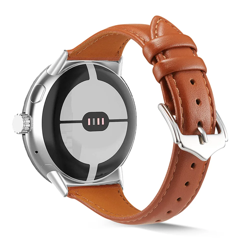 Elegant Genuine Leather Watch Strap with Water Drop Buckle – Fashion Small Waist Design
