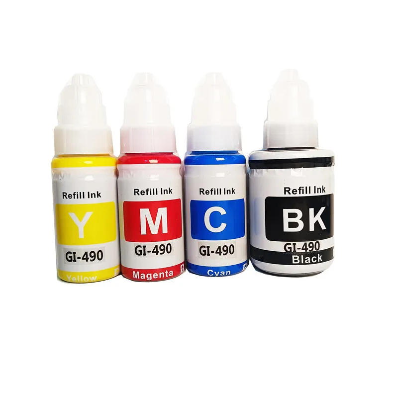 GI-490 Compatible Color Water Based Bottle Refill Ink for Canon Pixma G3411 G2410 G2411 Printer