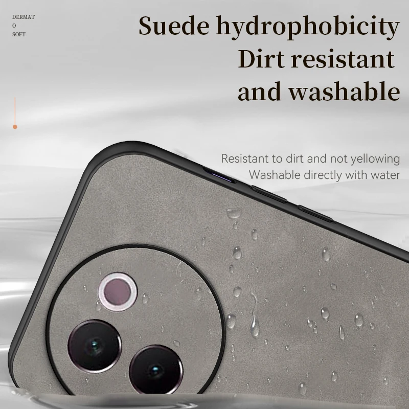 Luxurious Frosted Leather Phone Case with Silicone Protection and Heat Dissipation