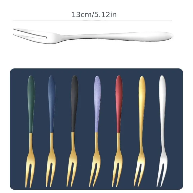 Fruit Fork 7pcs 304 Stainless Steel Dessert Cake Salad for Party Kitchen Tableware