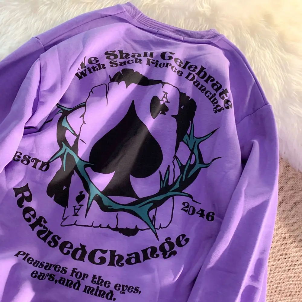 S-4xl Ins Playing Cards Print Hoodie T Short-Sleeved Shirt New Loose Men'S And Women'S Y2K Retro Pullover 2023
