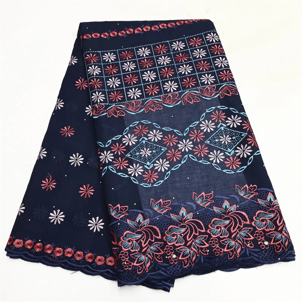 Nigerian Cotton Lace Fabric Embroidered Swiss Voile Lace in Switzerland For Sew Woman Wedding Dress