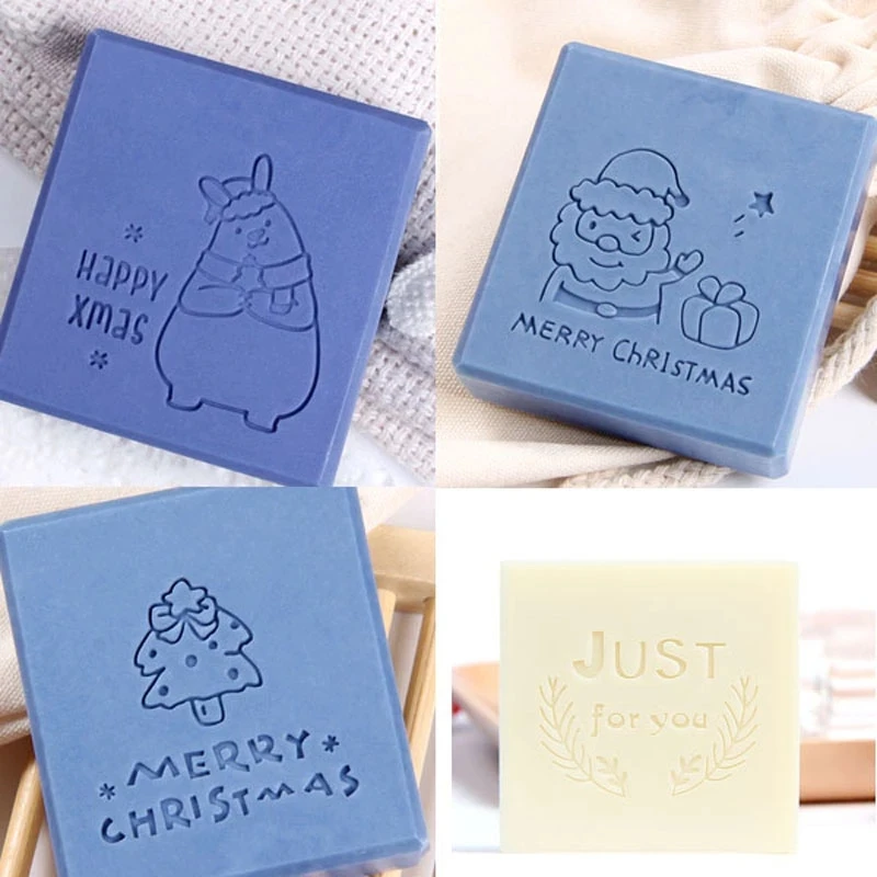 Merry Christmas Series  Handmade Soap Stamp Xmas Acrylic Soap Making Chapter Tools Custom Stamps Gifts