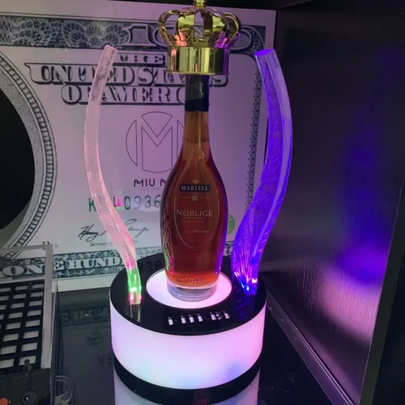 New Imperial Crown GlowBar LED Rechargeable Wine Bottle Presenter Champagne Glorifier Display VIP Service Tray For NightClub