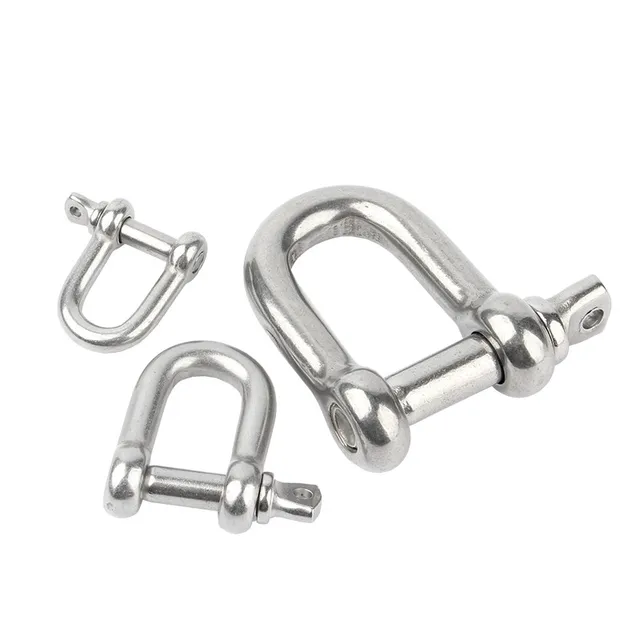 1/2PCS M4/5/6/8/10/12/14 304 Stainless Steel D-type Shackle Bow U-type High-Strength Lifting Ring Buckle Connection Fixed Chain 4