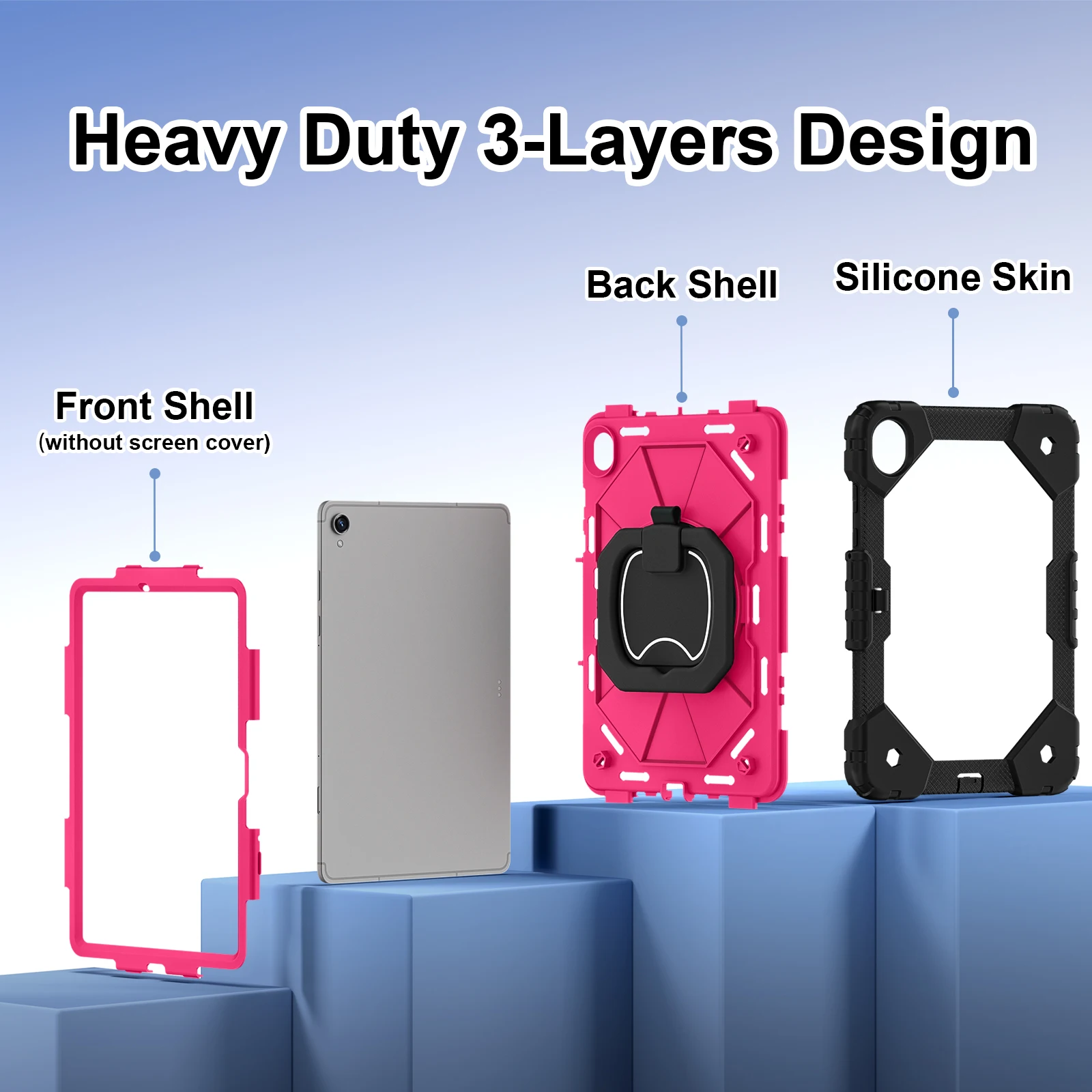 Enhanced 360° Rotating Shockproof Tablet Case and Stand - Durable Armor Protective Cover