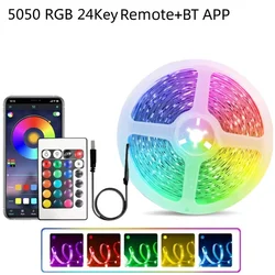 Vibrant RGB Color - Changing LED Strip Light with Music Sync and Remote Control - 10m (24Keys IR with APP)