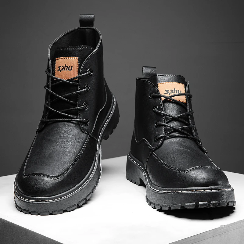 

Ботинки мужские с высоким берцем, водонепроницаемые износостойкие удобные дышащие, основная обувь для походов, черные