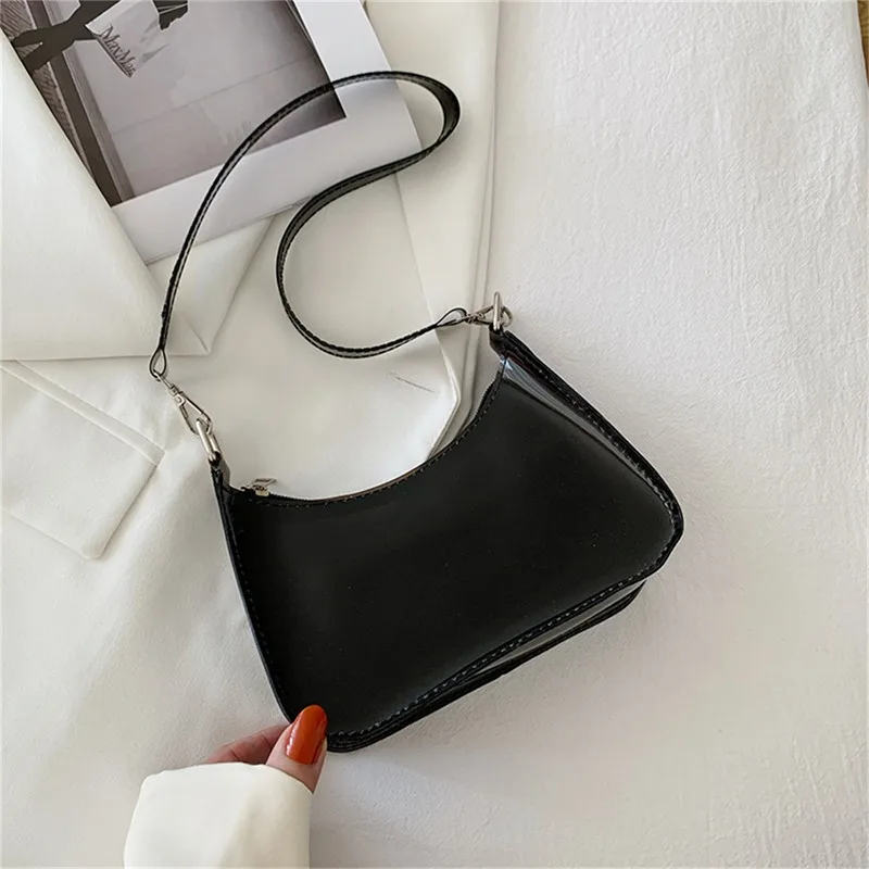 Clear Jelly Shoulder Bag For Women, Y2K Small Zipper Underarm Purses & Fashion Handbag 13