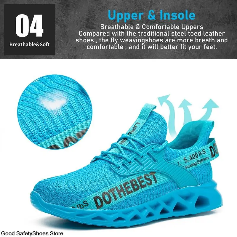 Steel Toe Safety Shoes for Women Men Lightweight Work Sneakers Puncture Proof Work Shoes Coustruction Safety Boots Unisex safety shoes