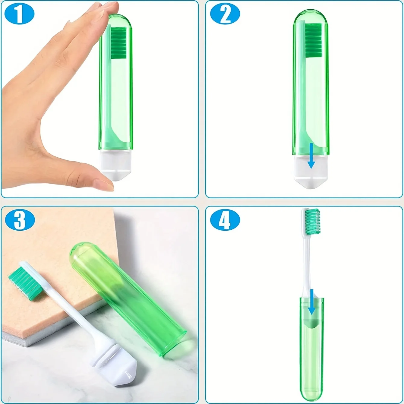 2pcs -Portable mini toothbrush, manual toothbrush for travel and oral care, bathroom essential for camping and hiking trips