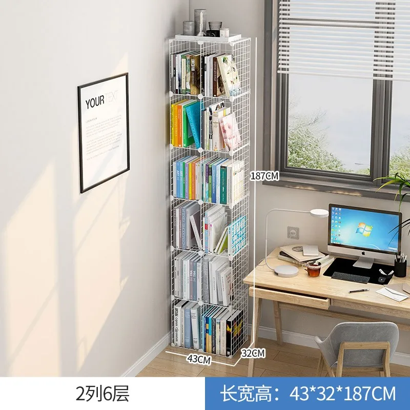 Corner Simple Narrow Bookshelf Floor To Floor Shelf Desktop Reading and Storage Corner Crevice Wall Small Bookshelf
