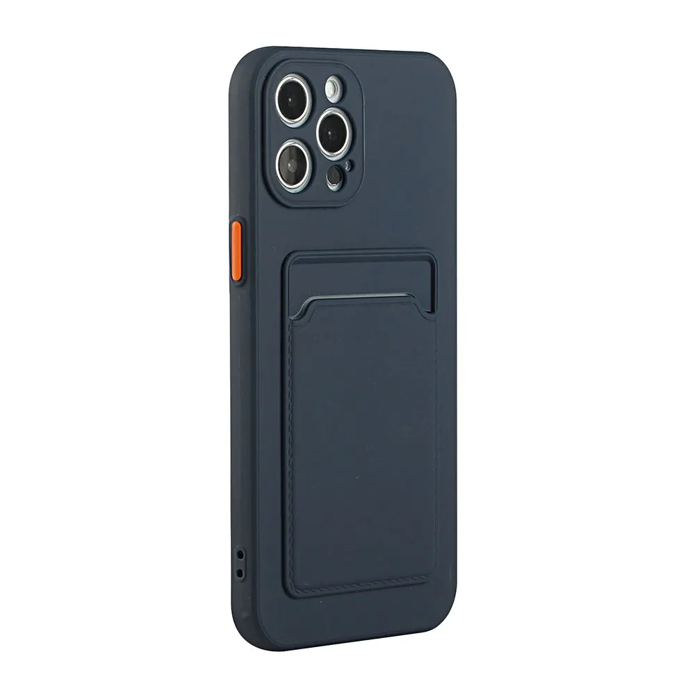 Sleek Card Holder Silicone Phone Case - Multi-Color Options Available