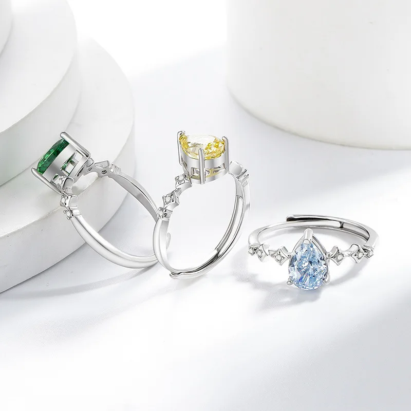 Elegant Adjustable 925 Silver Gemstone Ring for Women – Perfect for Any Occasion