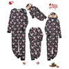 Combhasaki Family Matching Christmas Pajamas Loungewear Long Sleeve 3D Elk Antler All-over Print Hooded Romper Zip Up Jumpsuits 6
