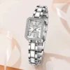 LIGE New Women's Watches Gold Rectangular Dial Quartz Watch Diamond Calendar Waterproof Elegant Original Brand Lady Wristwatch 4