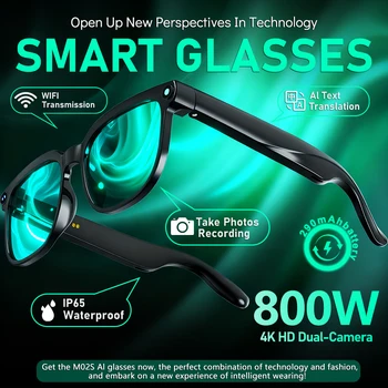 2026 AI Smart Glasses Nuovo 4K HD 800MP Fotocamera Chat GPT Chiamata Bluetooth Assistente vocale Controllo AI Traduzione Occhiali da sole Uomo Donna