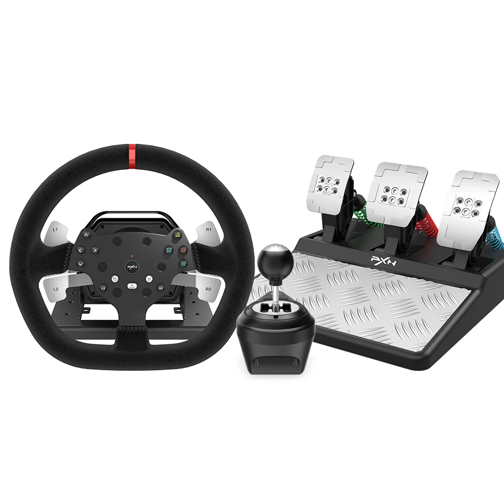 L 2022 Ps4 Gaming Racing Wheel Pxn V10 Vibration Pc Driving Simulator Volante Per Xboxone/S Pc Ps4 Ps5 Special