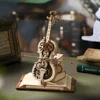 Robotime ROKR 3D Wooden Puzzle Magic Cello Mechanical Music Box Moveable Stem Funny Creative Toys for Child Girls AMK63 2