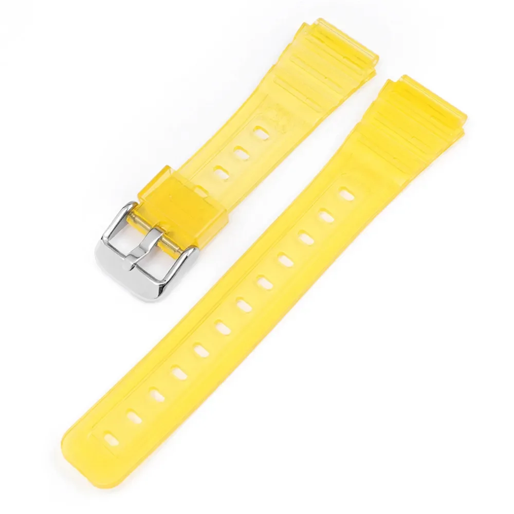 Transparent Waterproof Resin Watch Band with 18mm Rubber Sport Strap