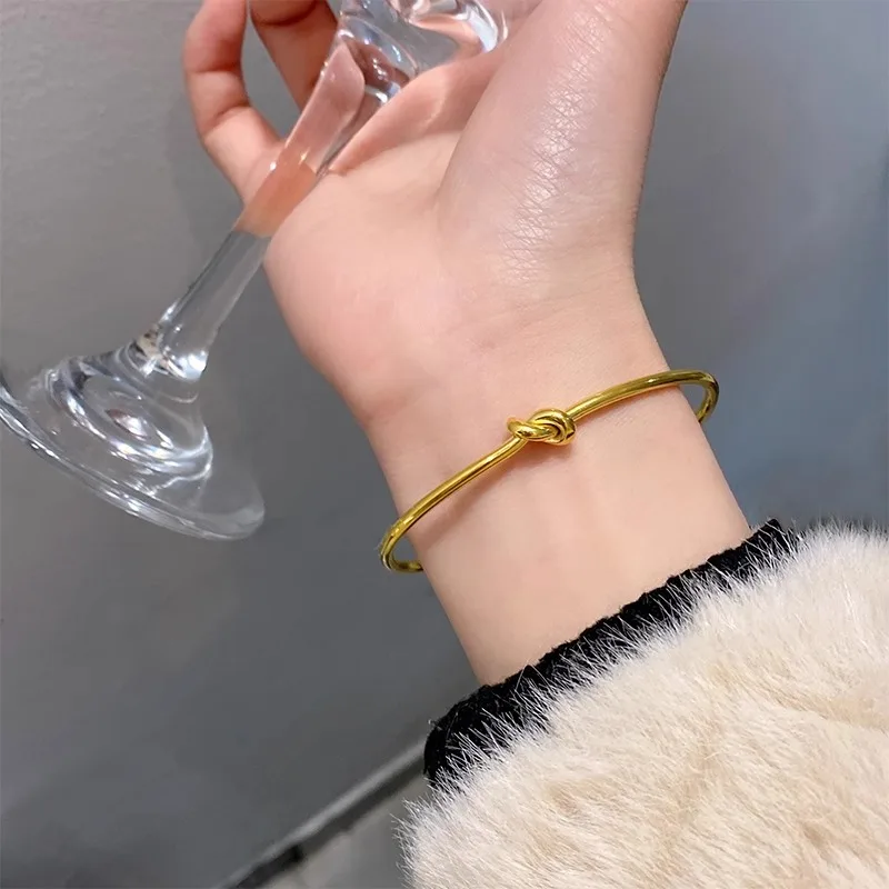 Stainless Steel Bracelets Vintage Men's Fashion Woven Twist Texture Bangles For Women Jewelry Statement Streetwear Goth Gifts