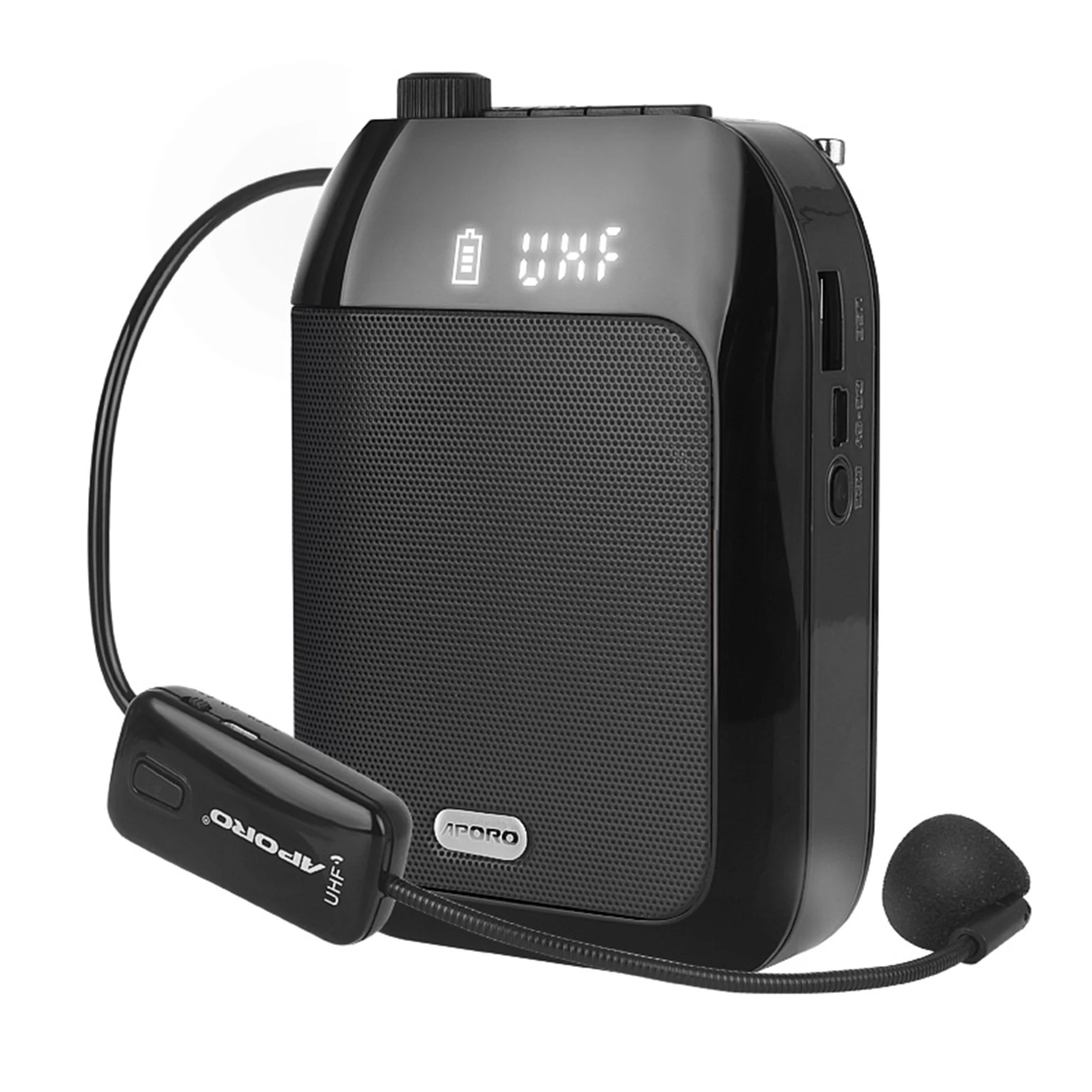 Portable Voice Speaker Amplifier for Teachers with Wireless Microphone Headset Waistband Rechargeable Personal BT Speaker