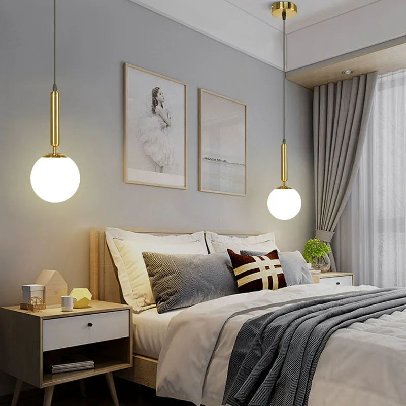 Modern Pendant Lights Glass Ball Chandeliers Lighting Hanging Lights Fixtures for Dining Room Bedroom Decoration Lighting 3