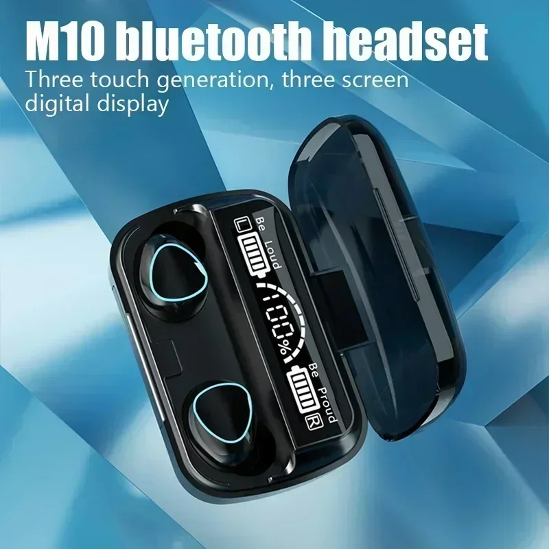M10 Bluetooth Earphones Handfree LED Dispay Headphones Bluetooth HiFi Stereo Music Wireless Earbuds Waterproof Gaming Headset 3