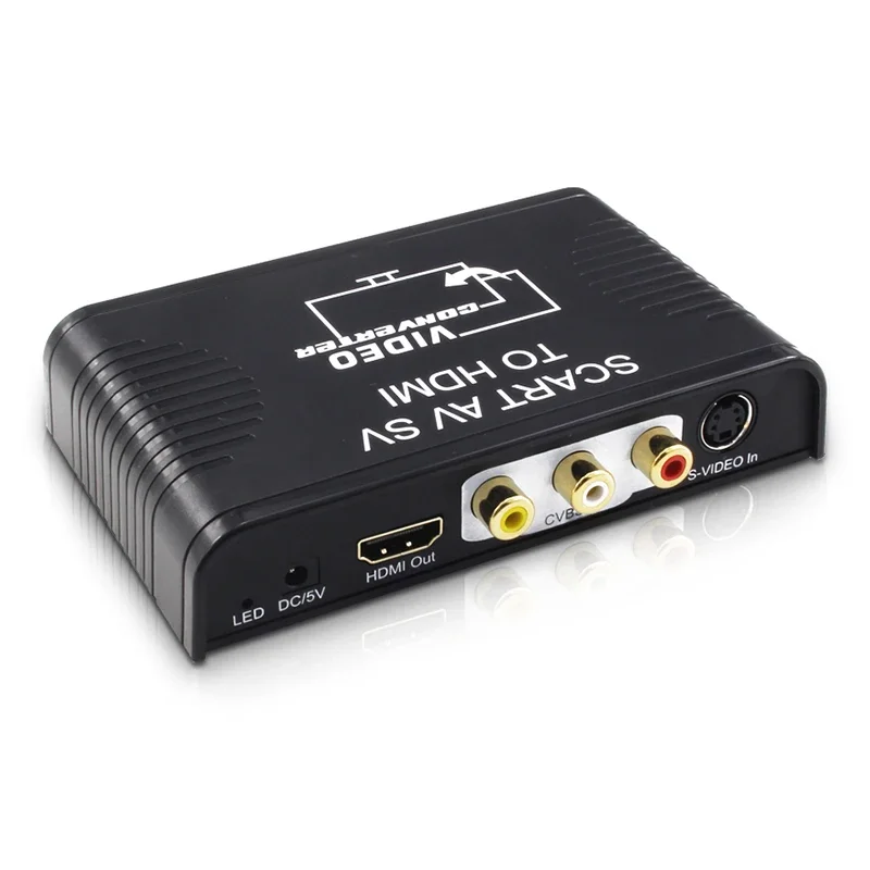 Convertitore S-Video Av Scart A Hdmi 3 In1 S-Video Composito Av Scart A Hdmi S-Video + Rca + Scart A Hdmi Per Lettore Dvd Stb Hdtv