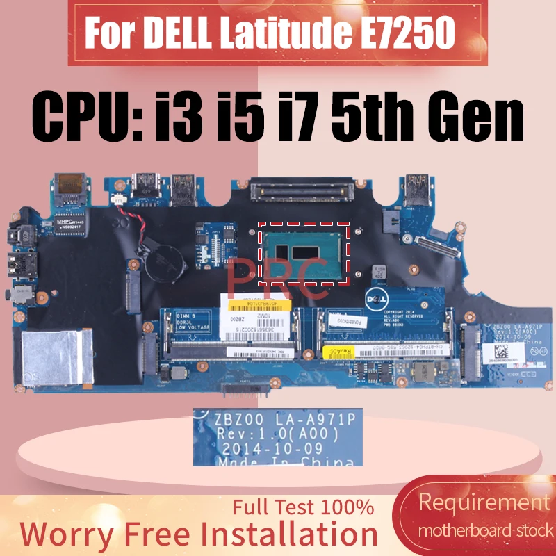 LA-A971P For DELL Latitude E7250 7250 Laptop Motherboard i3 i5 i7