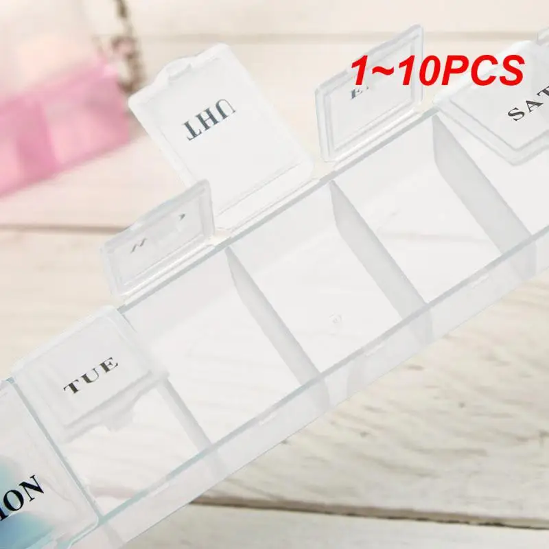 

1~10PCS Aihogard 7 Grid Slot Storage Organizer Container Case Pill Splitters Portable Refillable Bottles Wholesale