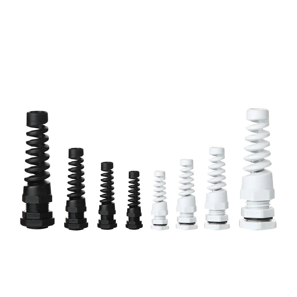 IP68 Waterproof M12-M16 PG7-PG21 Cable Seal Sleeve Connector Plastic Screw Stress Protector 3-6.5mm Anti-bending