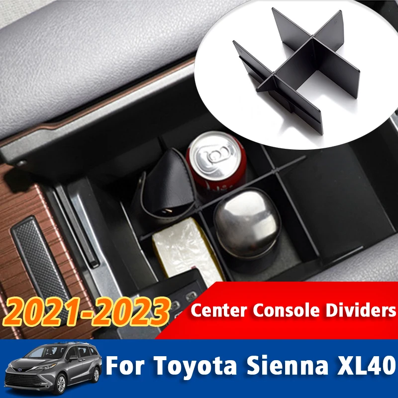 

Console Armrest Storage Organizer Dividers For Toyota Sienna XL40 2021 2022 2023 Armrest Storage Glove Box Compartment Dividers