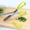 Multifunctional Multi Layers Stainless Steel Knives Kitchen Scissors 5 Blade Herb Scissors Scallion Cutter Kitchen Accessories 1