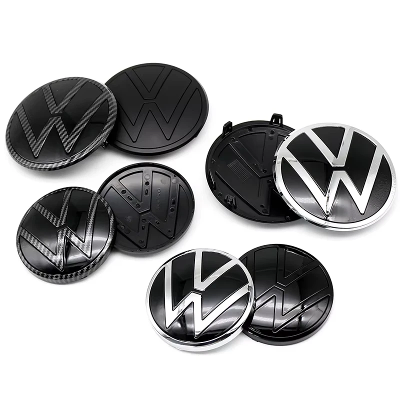 폭스바겐 폴로 2019 2020 2021 2022 2023 2024 1개 139mm 110mm 자동차 로고 프론트 보닛 후드 리어 트렁크 엠블럼 자동차 액세서리