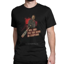 

Men's T-Shirt Negan The Walking Dead Fashion 100% Cotton Tees Short Sleeve End Of Days Kill Comic T Shirt Clothes Printed