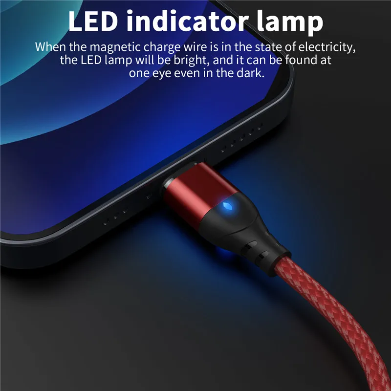 Lovebay-3A 고속 충전 자기 케이블, 마이크로 USB c형 케이블 아이폰 14 샤오미 삼성 자석 충전기 전화 데이터 코드 와이어