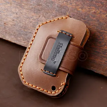 Portachiavi per auto a distanza in vera pelle per Jeep Wrangler Flip Key Cover Shell Fob accessori per auto portachiavi portachiavi - Portachiavi per auto a distanza in vera pelle per Jeep Wrangler Flip Key Cover Shell