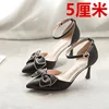 2025 New Medium Heel Heels Womens Shoes Trend Pointed Toe Butterfly Stilettos Elegant Dress Weddings Bridal Party White Designer 6