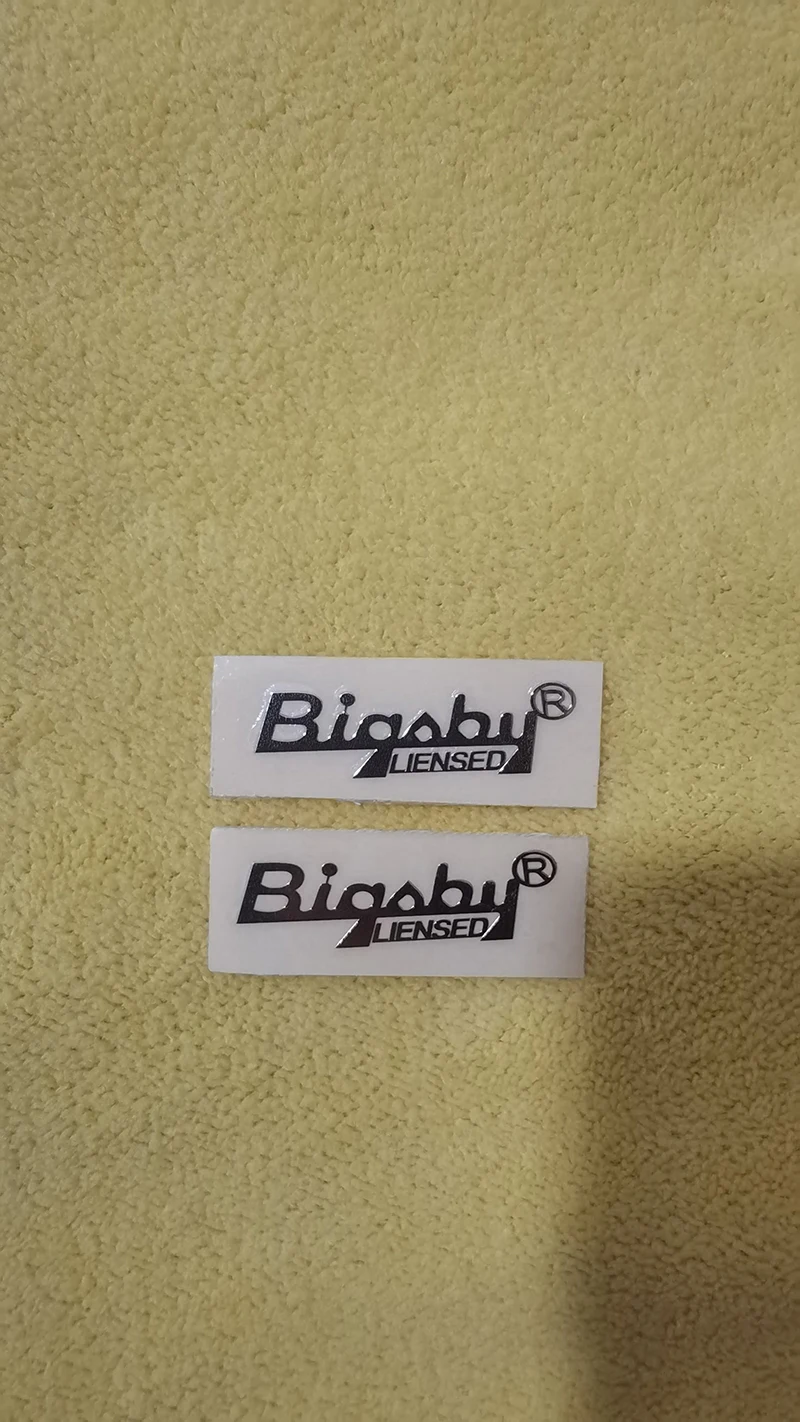 Guitar Stickers Two sets of BIGSBY LIENSED metal stickers