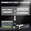 POWERWIN BT100 12.8V LiFePO4 Battery with PI1200 12V Portable Inverter & P20 Smart Battery Charger, Off-Grid Power Solution 2